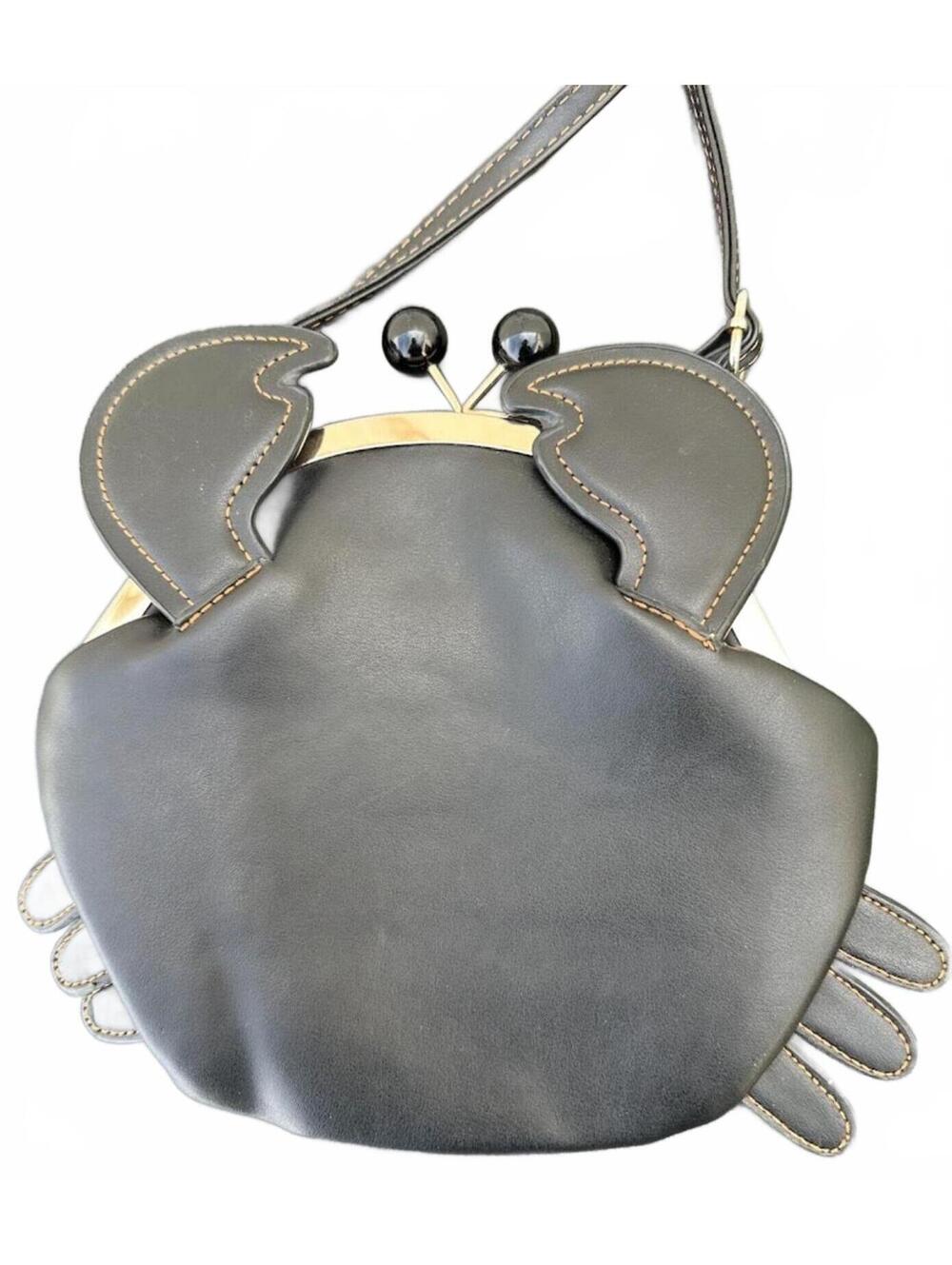 Novelty Crab Claw Frame Crossbody Bag Black